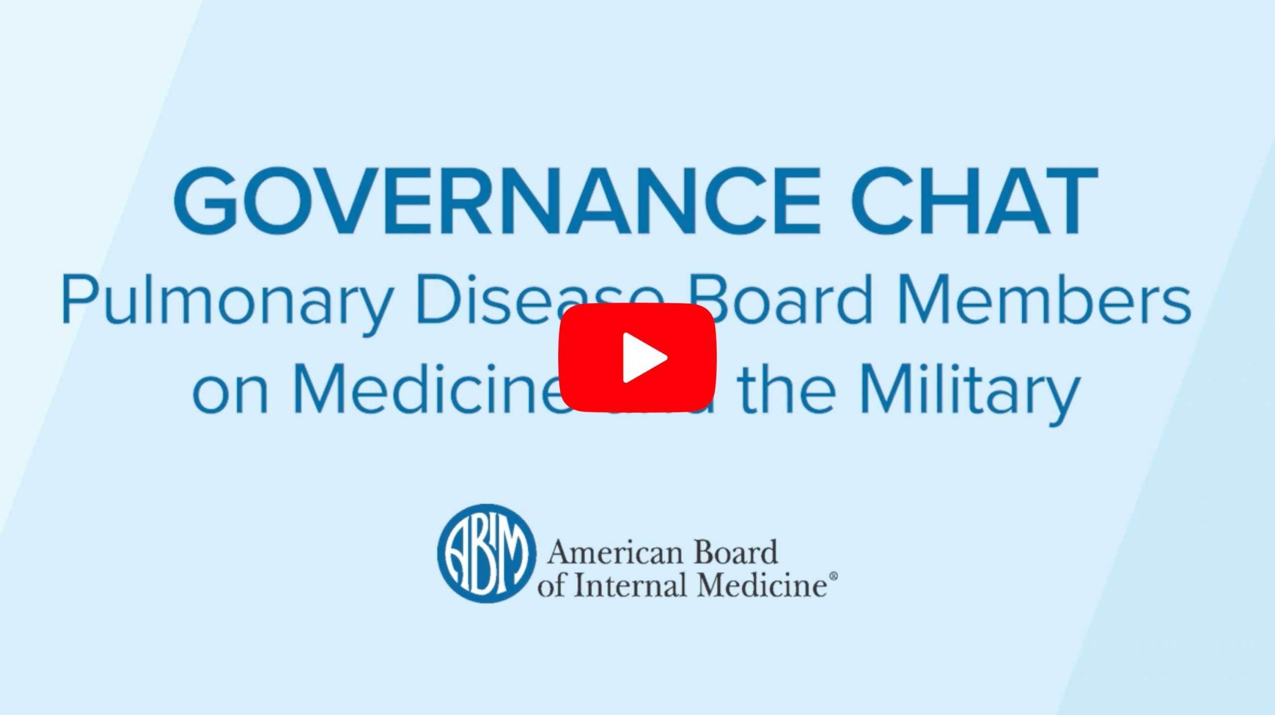 Governance Chat: Pulmonary Disease Board Members on Medicine and the  Military